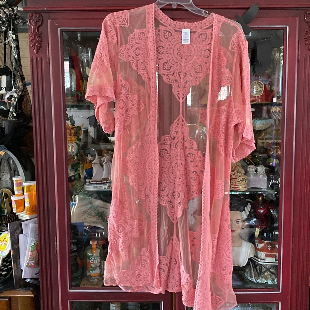 Lace Women's cover up in Pink